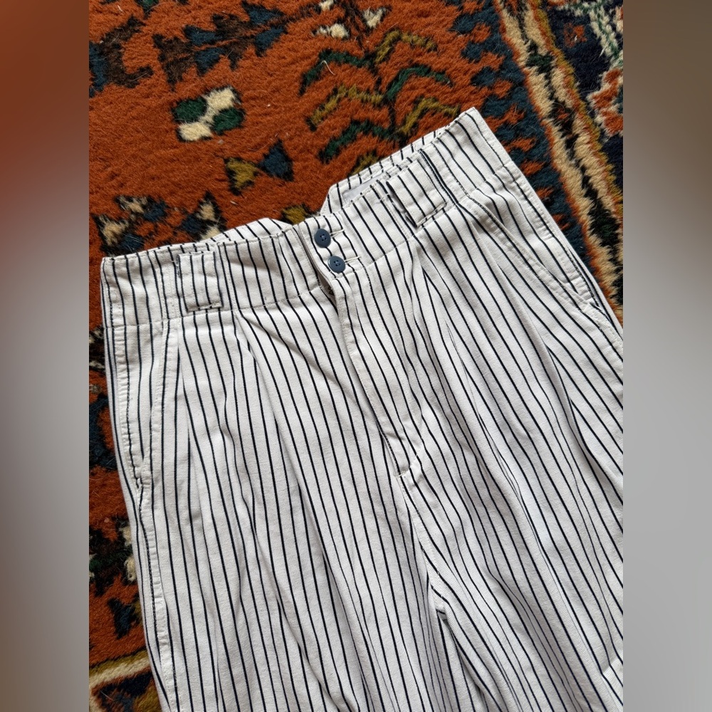 UO Mack Striped Pleated High-Waisted Trouser Pant - Picture 7 of 15